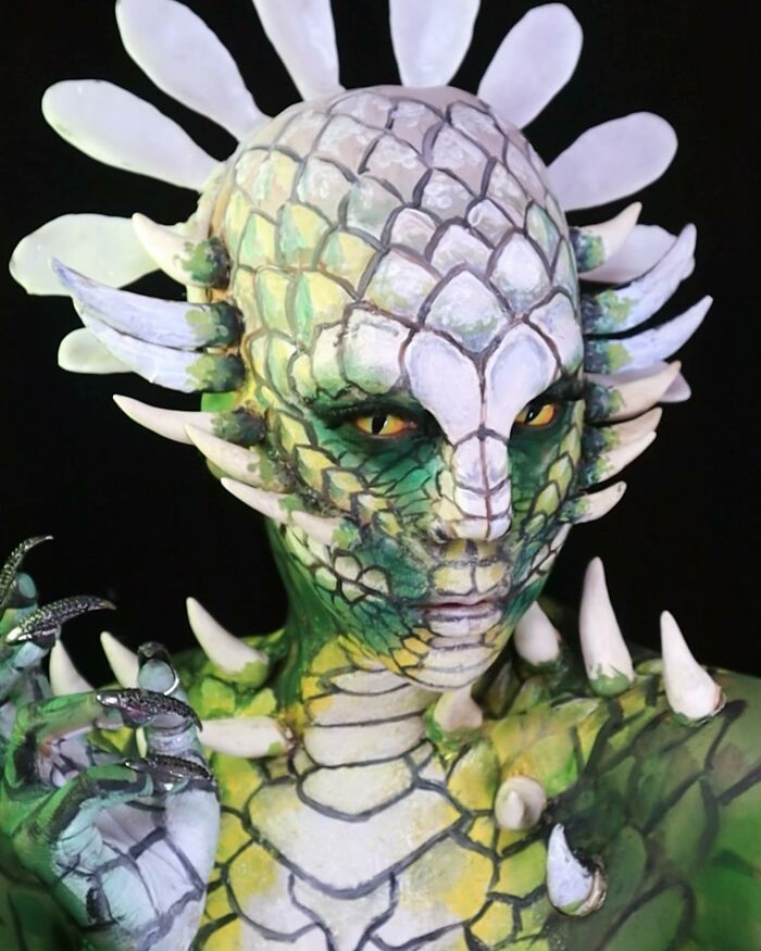 A Picture Of A Fantasy Creature Makeup Transformation