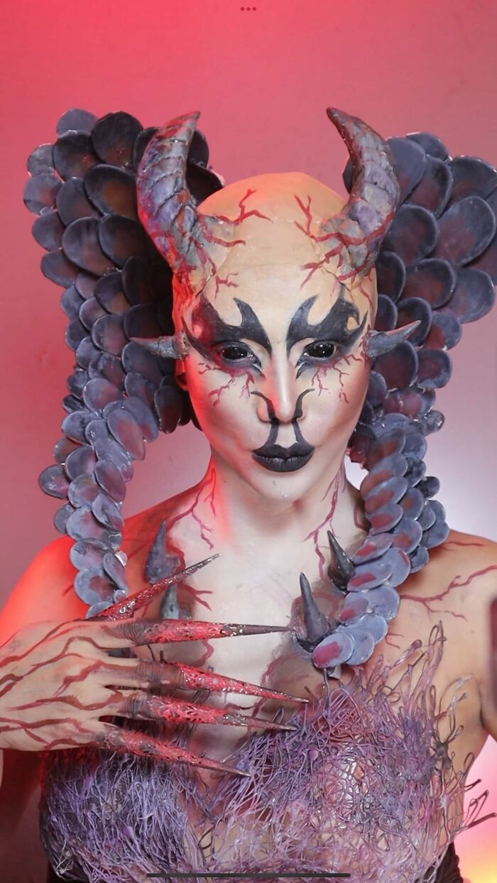 A Picture Of A Fantasy Creature Makeup Transformation