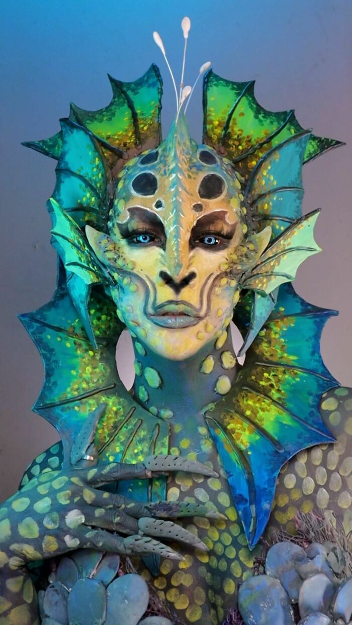 A Picture Of A Fantasy Creature Makeup Transformation