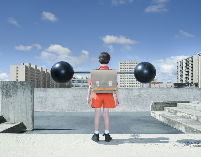 An image of a boy with a backpack on 