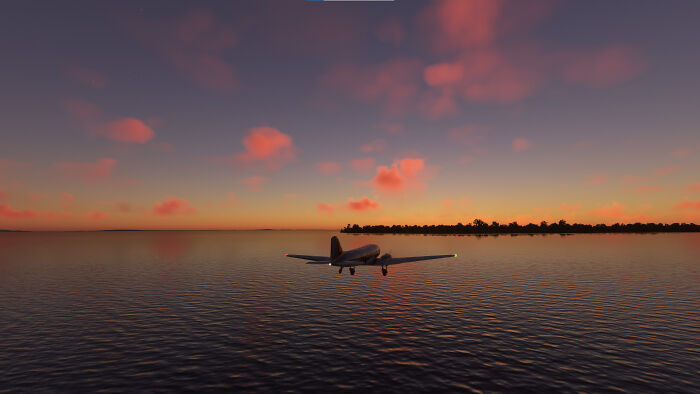 A Douglass Dc-3 At Sunset