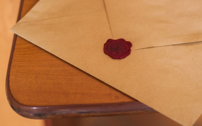 Letter with red stamp