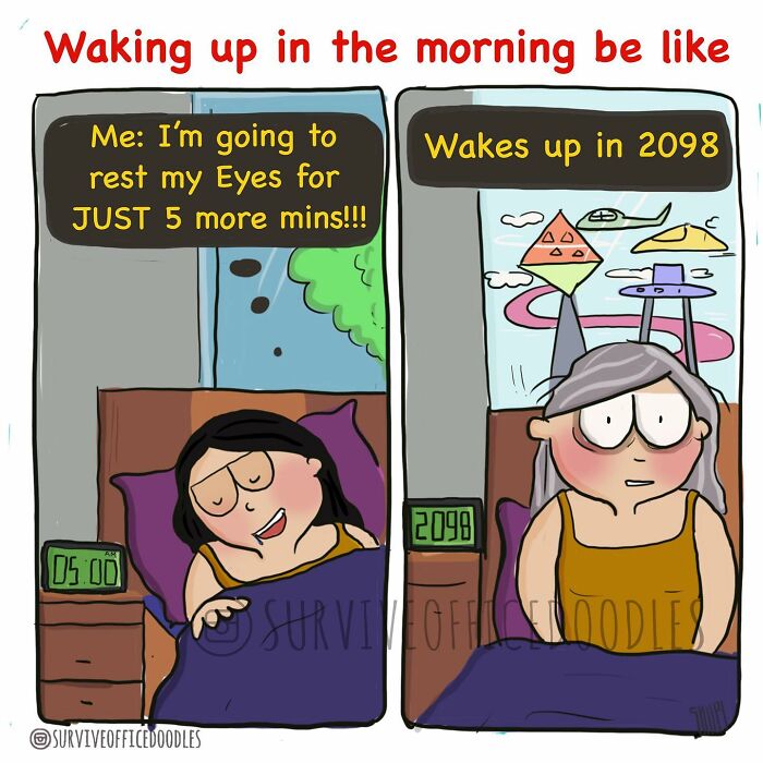 waking up in the morning