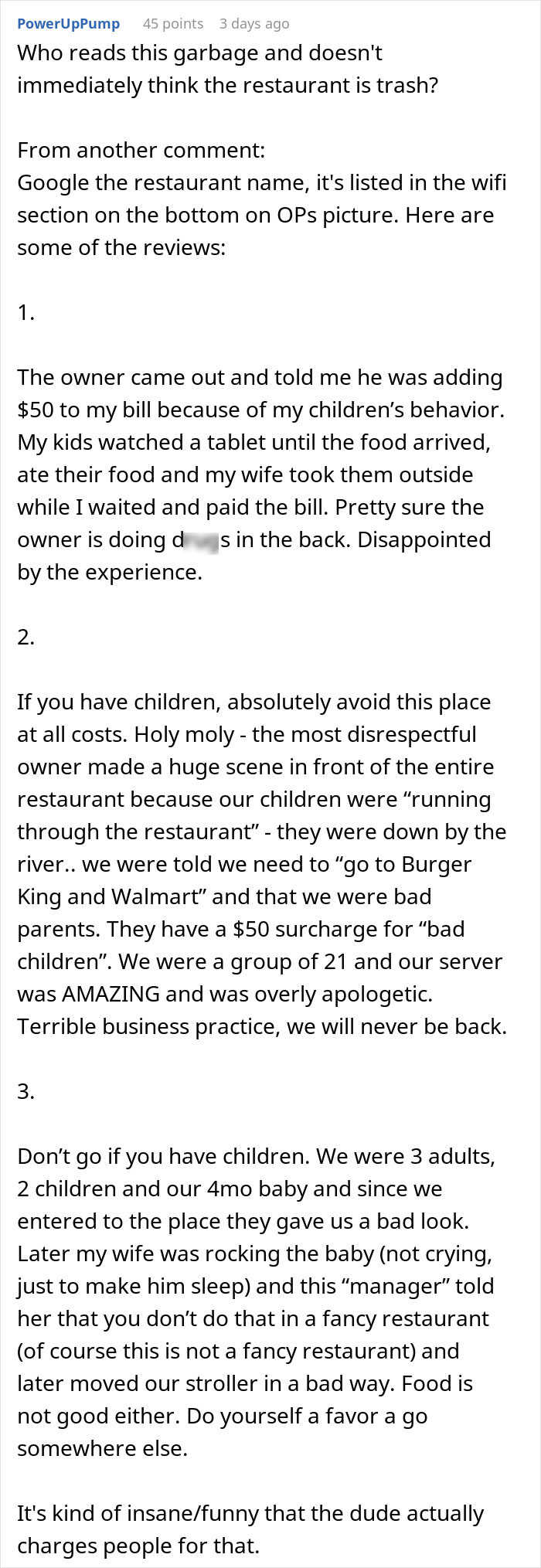 Restaurant Menu Says That There Is A Fee &ldquo;For Adults Unable To Parent&rdquo; And Netizens Are Raging