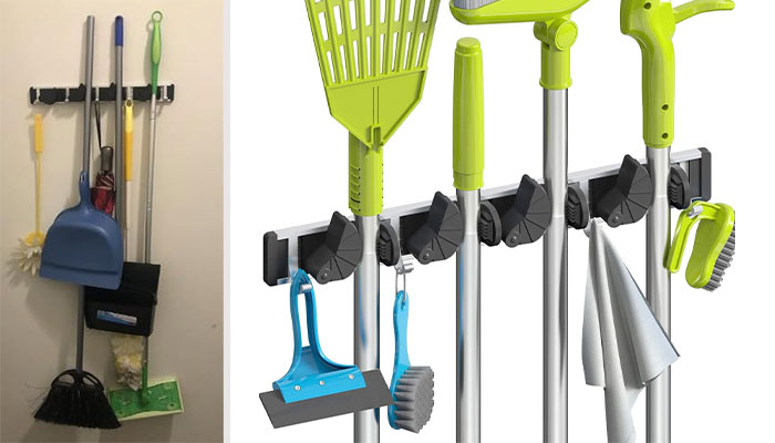 Holikme Hangeasy: Wall Mount Metal Holder - Sweep Your Clutter Away With Our Kitchen Tool Organizer, Making Your Pantry 'Pan-Tastically' Organized!