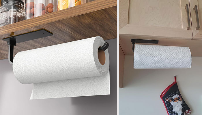 Rollguard: Matte Black Paper Towel Holder - Stick Or Screw Your Way To A Tidier Kitchen, 'Rolling' Out Convenience In A Stylish And Sturdy Form!
