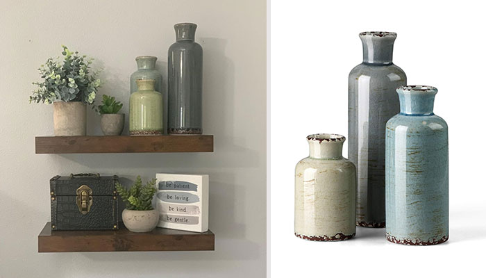 Country Chic Trio: Ceramic Vase Set - 'Vase' The Bar Of Your Home Décor, Creating A Tabletop Tale As Charming As A Farmhouse Fable!