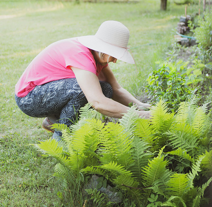 Woman Gardening outside