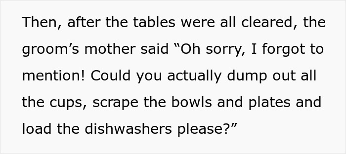 &ldquo;Oh Sorry, I Forgot To Mention&rdquo;: Guests Left Washing Dishes At Reception By Surprise