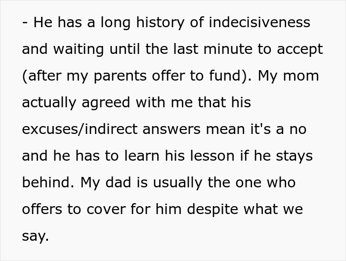 Woman Teaches A Cunning And Stingy Older Brother A Life Lesson By Excluding Him From Family Vacation