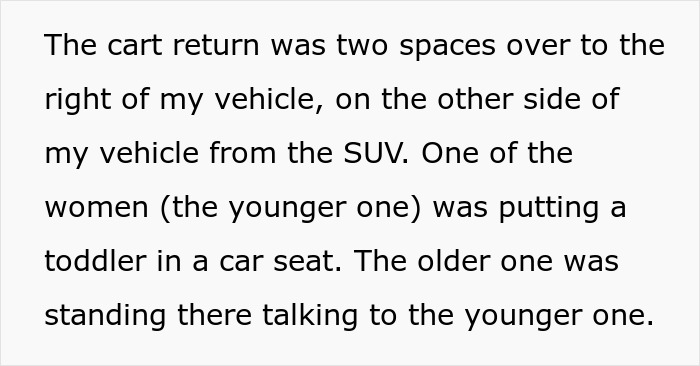 Karens Leave Their Cart In The Middle Of Parking Lot, Get Surprised When Another Shopper Confronts Them