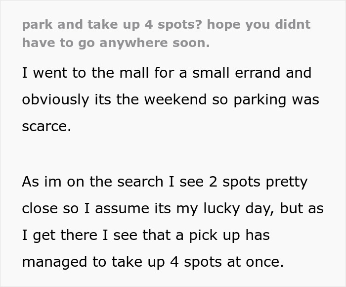 Guy Blocks A Truck That Parked In 4 Spots, Sees Owner Raging And Goes For A Pretzel To Waste Time Guy Blocks A Truck That Parked In 4 Spots, Sees Owner Raging And Goes For A Pretzel To Waste Time