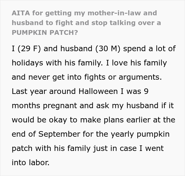 “It's Her Tradition”: MIL Blows Up At Son And His Wife Over Pumpkin Patch Betrayal “It's Her Tradition”: MIL Blows Up At Son And His Wife Over Pumpkin Patch Betrayal