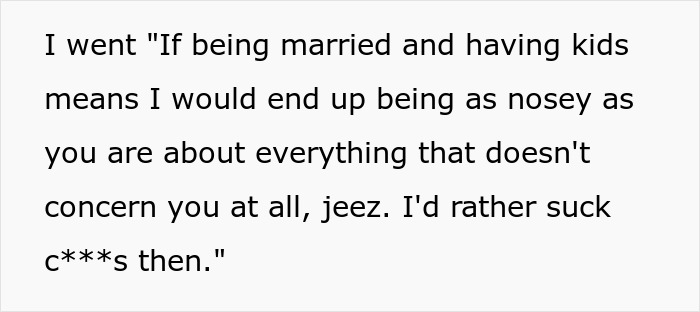 Man Annoyed With Aunt Questioning His Sexuality Gives A Raunchy Reply, Making Her Leave Family Dinner Man Annoyed With Aunt Questioning His Sexuality Gives A Raunchy Reply, Making Her Leave Family Dinner