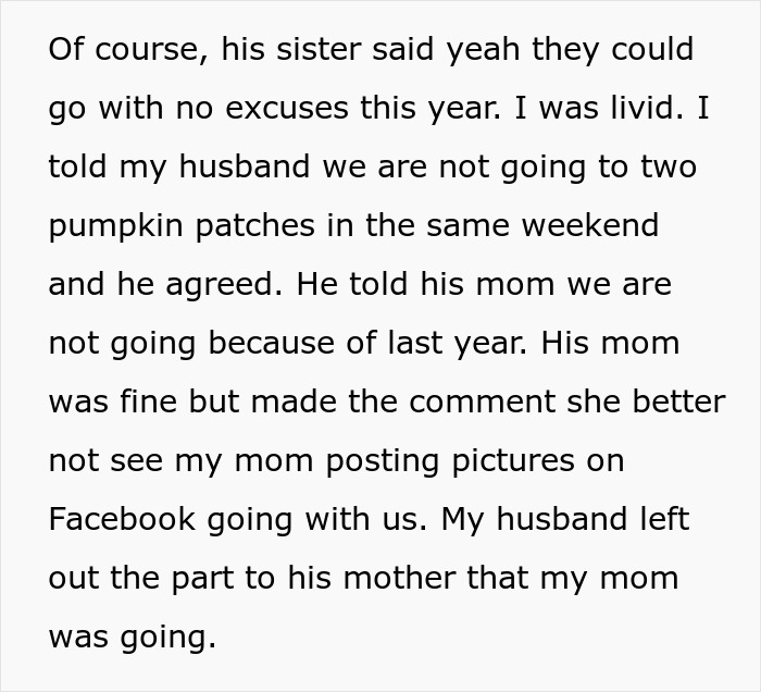 “It's Her Tradition”: MIL Blows Up At Son And His Wife Over Pumpkin Patch Betrayal “It's Her Tradition”: MIL Blows Up At Son And His Wife Over Pumpkin Patch Betrayal