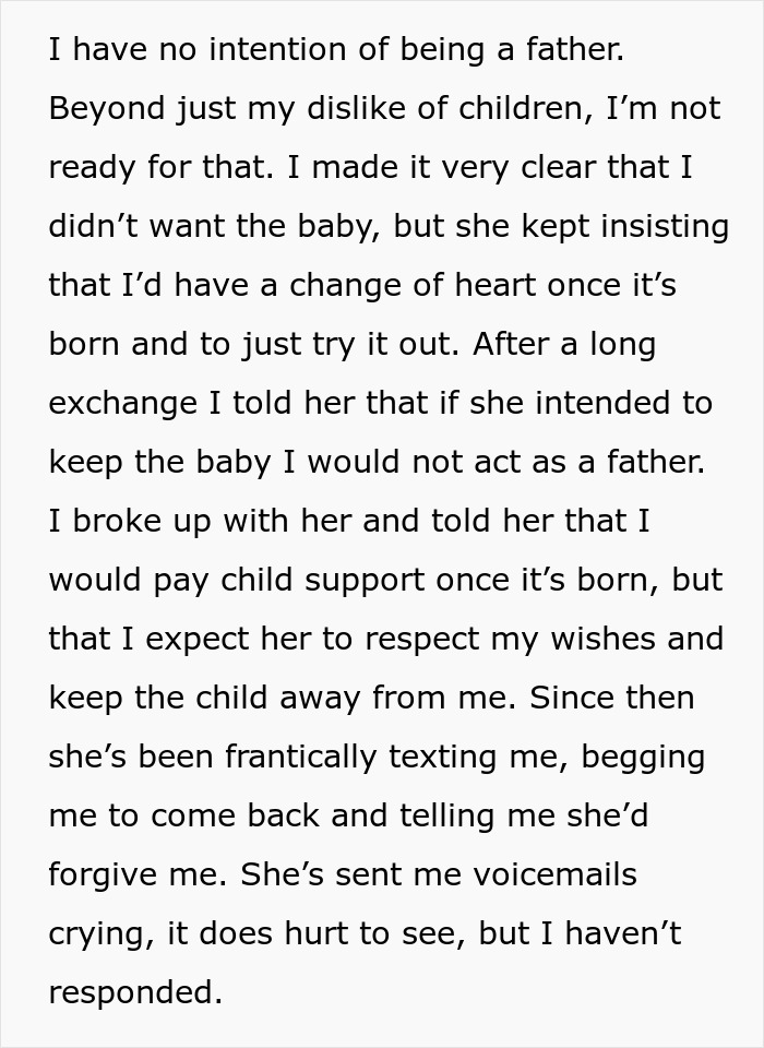 Guy Breaks Up With GF Of 3 Months Because She's Pregnant And He Doesn't Want To Be A Dad