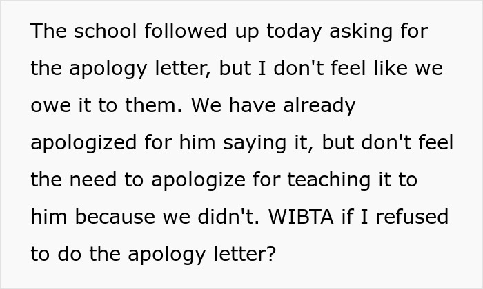 3 Y.O. Swears At Teacher Over Spilled Lunch, School Insists On An Apology Letter But Parents Refuse 3 Y.O. Swears At Teacher Over Spilled Lunch, School Insists On An Apology Letter But Parents Refuse