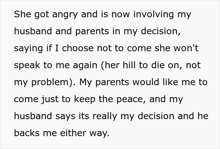 Woman Announces She Won't Attend Sister's Childfree Wedding, Fails To See Her Entitlement Woman Announces She Won't Attend Sister's Childfree Wedding, Fails To See Her Entitlement