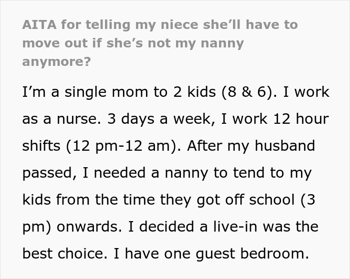 People Back Up Single Mom After She Tells Her Niece To Move Out As She&rsquo;s Not Her Nanny Anymore