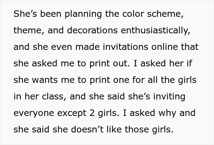 Daughter Excludes 2 ‘Boring’ Girls From Her Birthday Party, Mom Instructs Her To Invite Everybody Daughter Excludes 2 ‘Boring’ Girls From Her Birthday Party, Mom Instructs Her To Invite Everybody