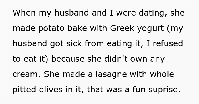 Couple Decides To No Longer Eat MIL's Food Because She's A Terrible Cook, She Gets Offended