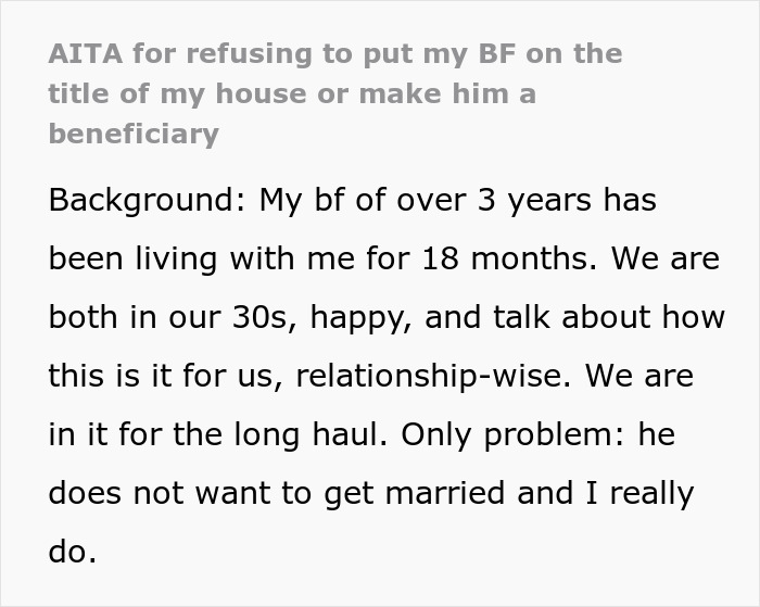 Woman Questions Whether It Was Jerkish Not To Put BF On Her House&rsquo;s Title, Shares A Surprise Ending