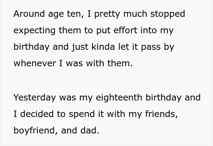 Mom And Stepdad Berate 18 Y.O. For Not Spending Her B-Day With Them, She Sets The Story Straight Mom And Stepdad Berate 18 Y.O. For Not Spending Her B-Day With Them, She Sets The Story Straight