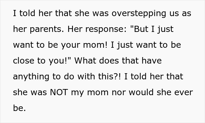 Text exchange showing a new mom setting boundaries with her mother-in-law about family roles and overstepping limits.