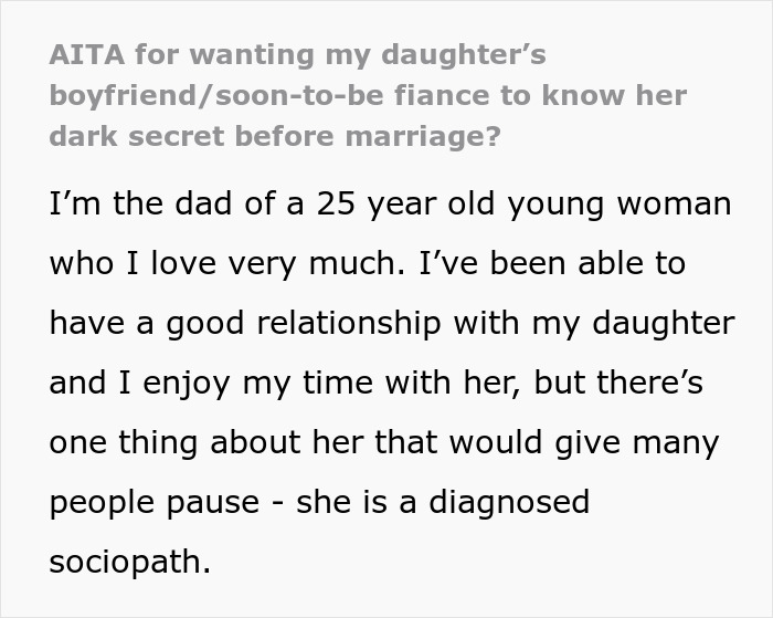 &ldquo;It&rsquo;s His Decision To Make&rdquo;: Dad Wants Daughter&rsquo;s Soon-To-Be Fianc&eacute; To Know Her Dark Secret