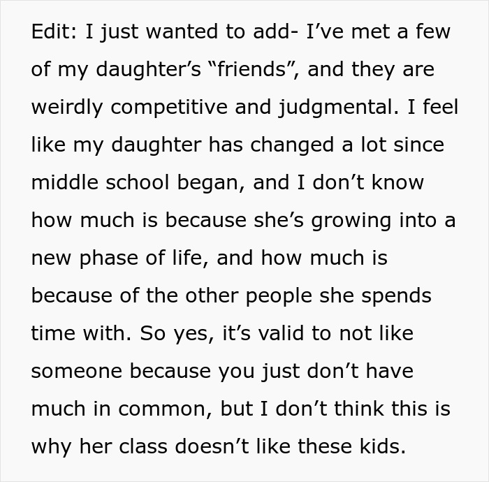 Daughter Excludes 2 ‘Boring’ Girls From Her Birthday Party, Mom Instructs Her To Invite Everybody Daughter Excludes 2 ‘Boring’ Girls From Her Birthday Party, Mom Instructs Her To Invite Everybody