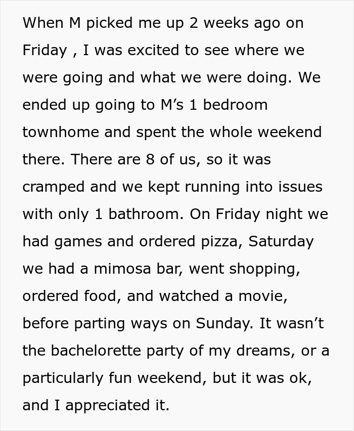 Bride-To-Be Tells Fiancé About Lackluster Bachelorette Party, He Knows Something Is Off Bride-To-Be Tells Fiancé About Lackluster Bachelorette Party, He Knows Something Is Off