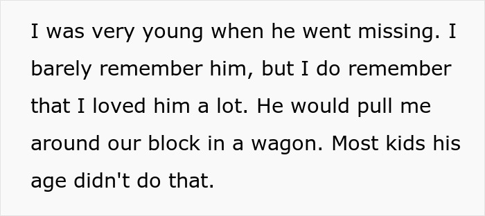 Man Finds Out His Parents Have Been Lying About His 'Missing' Brother For Years Man Finds Out His Parents Have Been Lying About His 'Missing' Brother For Years