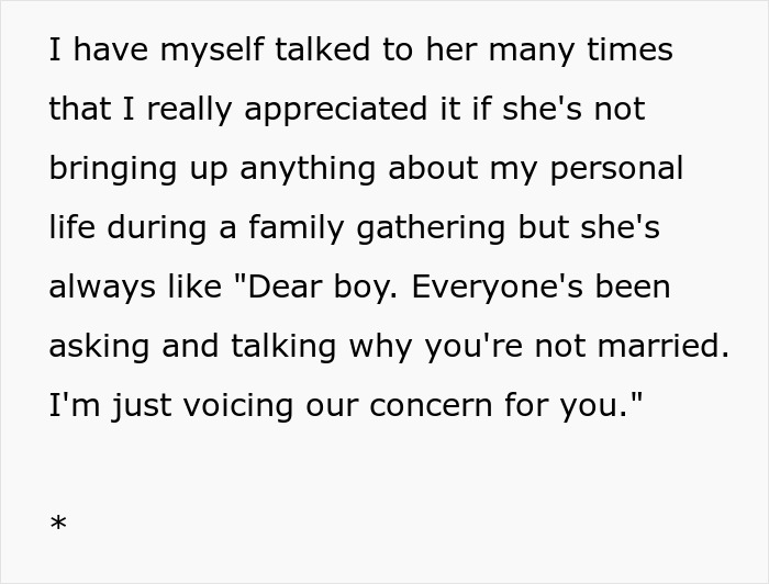 Man Annoyed With Aunt Questioning His Sexuality Gives A Raunchy Reply, Making Her Leave Family Dinner Man Annoyed With Aunt Questioning His Sexuality Gives A Raunchy Reply, Making Her Leave Family Dinner