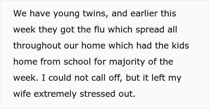 Husband Refuses To Take Less Hours At Work Just Because His 6 Kids Are Sick
