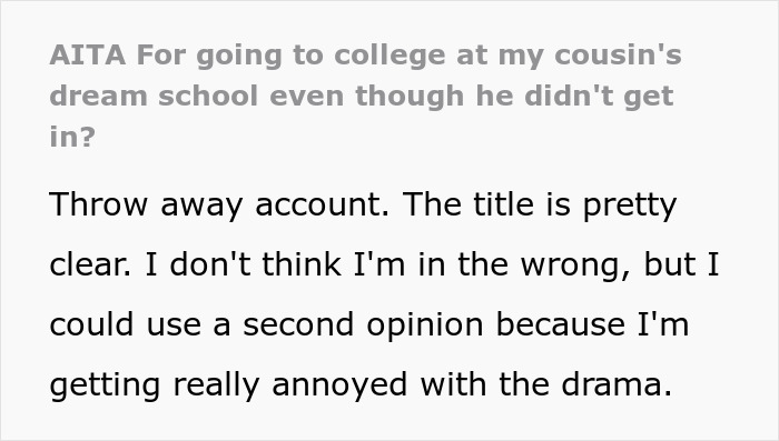"They Jumped On Me Immediately”: Family Demand Teen Give Up College Spot For Entitled Cousin "They Jumped On Me Immediately”: Family Demand Teen Give Up College Spot For Entitled Cousin
