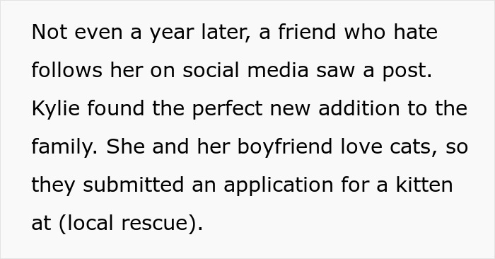 “I Thwarted This Attempt”: Woman Calls Shelter To Stop Ex-Friend From Adopting Kitten “I Thwarted This Attempt”: Woman Calls Shelter To Stop Ex-Friend From Adopting Kitten