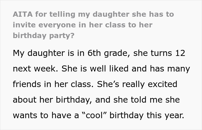Daughter Excludes 2 ‘Boring’ Girls From Her Birthday Party, Mom Instructs Her To Invite Everybody Daughter Excludes 2 ‘Boring’ Girls From Her Birthday Party, Mom Instructs Her To Invite Everybody