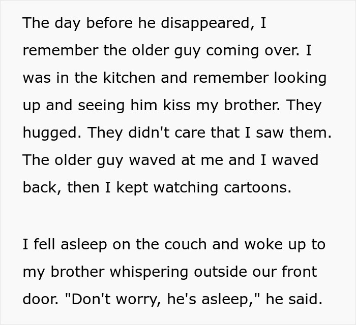 Man Finds Out His Parents Have Been Lying About His 'Missing' Brother For Years Man Finds Out His Parents Have Been Lying About His 'Missing' Brother For Years