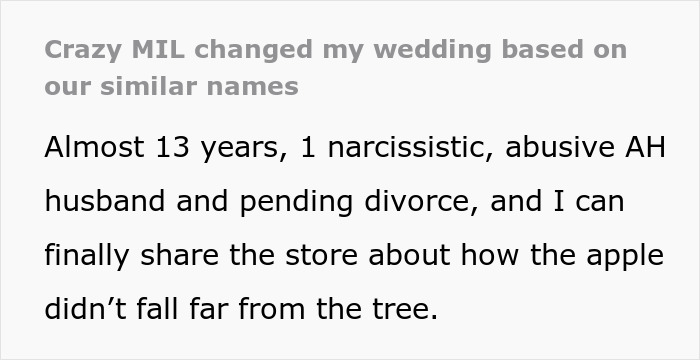MIL Uses The Fact She Has The Same Name As The Bride To Make Major Changes To The Wedding