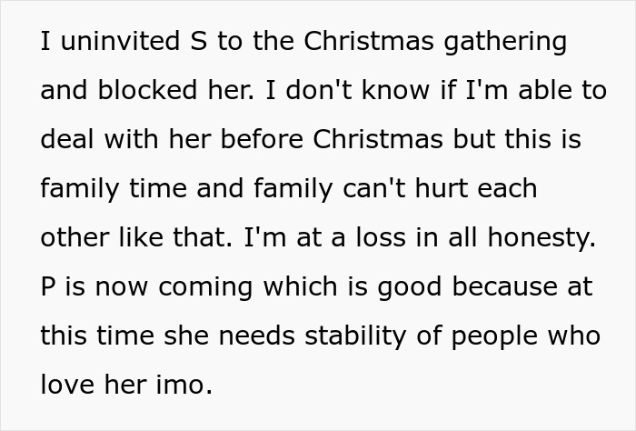Woman Thinks Mom Is Wrong For Uninviting Her From Christmas Because Of Dating Sister&rsquo;s Husband
