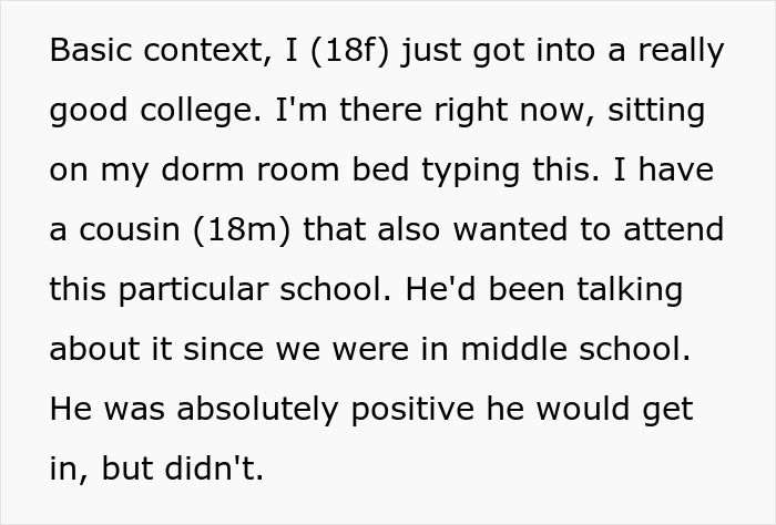 "They Jumped On Me Immediately”: Family Demand Teen Give Up College Spot For Entitled Cousin "They Jumped On Me Immediately”: Family Demand Teen Give Up College Spot For Entitled Cousin