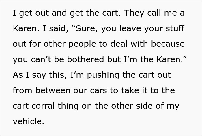 Karens Leave Their Cart In The Middle Of Parking Lot, Get Surprised When Another Shopper Confronts Them