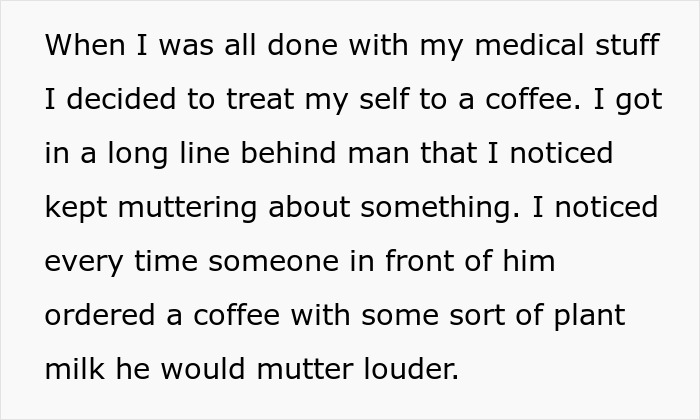 Person Has To Comment On Woman Ordering Oat Milk, Regrets It After Getting Too Much Information