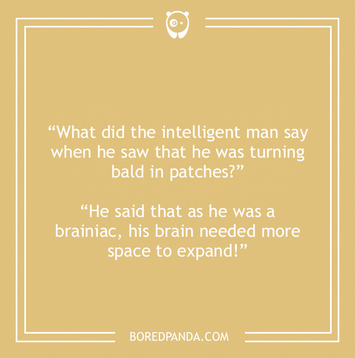 Bald joke about turning bald 