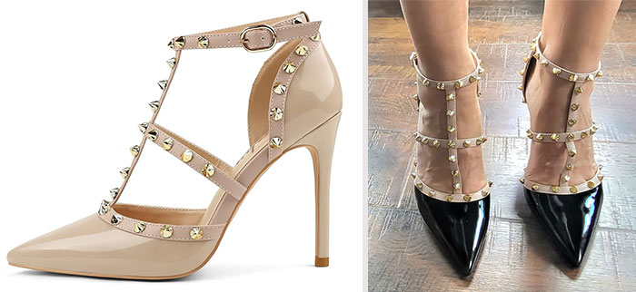 Slingbacks Mid High Heels: A timeless and affordable alternative to the Valentino Rockstuds that offers the perfect blend of comfort and glamour.