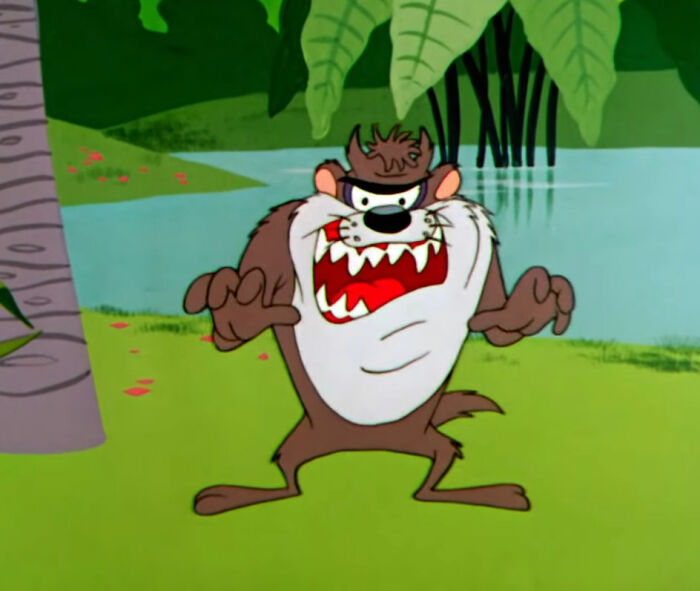 Taz trying to scare someone 