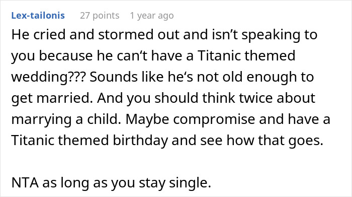 Man Sinks Fiancé’s Dreams Of Having A Titanic-Themed Wedding, He Storms Out Man Sinks Fiancé’s Dreams Of Having A Titanic-Themed Wedding, He Storms Out