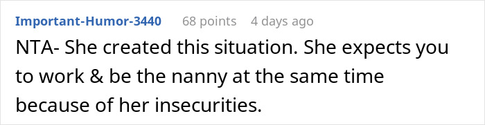 Man Demands Wife Look After The Kids After She Fires Perfectly Good Nanny Over Infidelity Threat