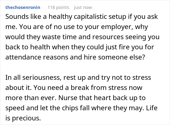 HR Rushes Heart Attack Survivor To Return To Work And Won&rsquo;t Cover Their Sick Leave