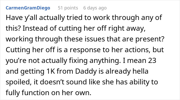 &ldquo;Would I Be The Jerk For Financially Cutting Off My Daughter?&rdquo;